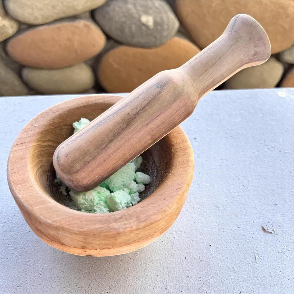 Handcrafted Teak Bowls & Muddlers: Montessori Sensory Toy Mud Kitchen Kids Potion Play