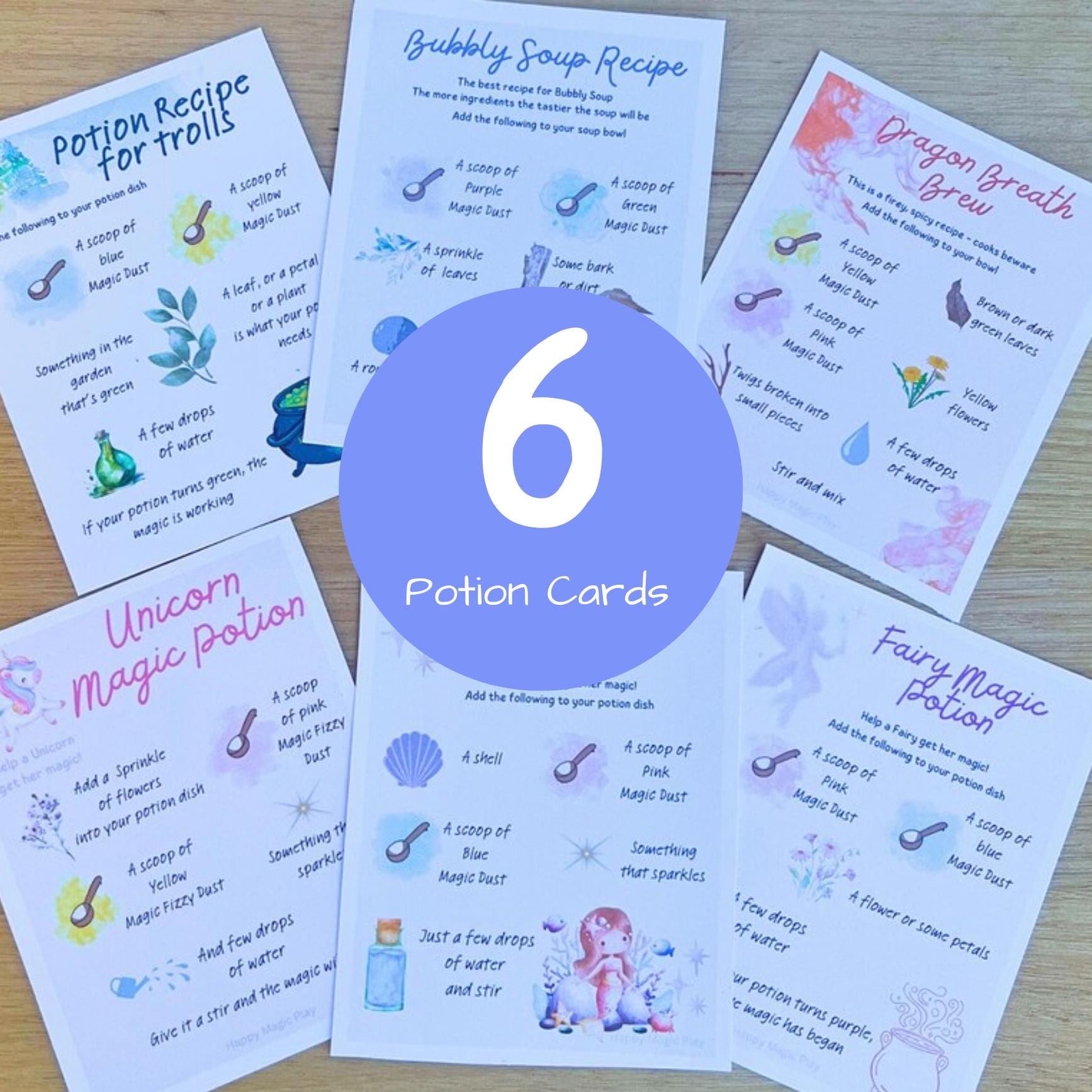 Printable Potion Recipe Cards Kids' Mud Kitchen Activity (Digital Download)