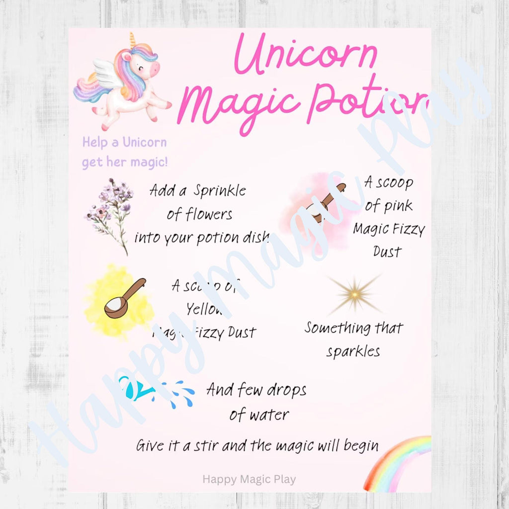 Printable Potion Recipe Cards Kids' Mud Kitchen Activity (Digital Download)