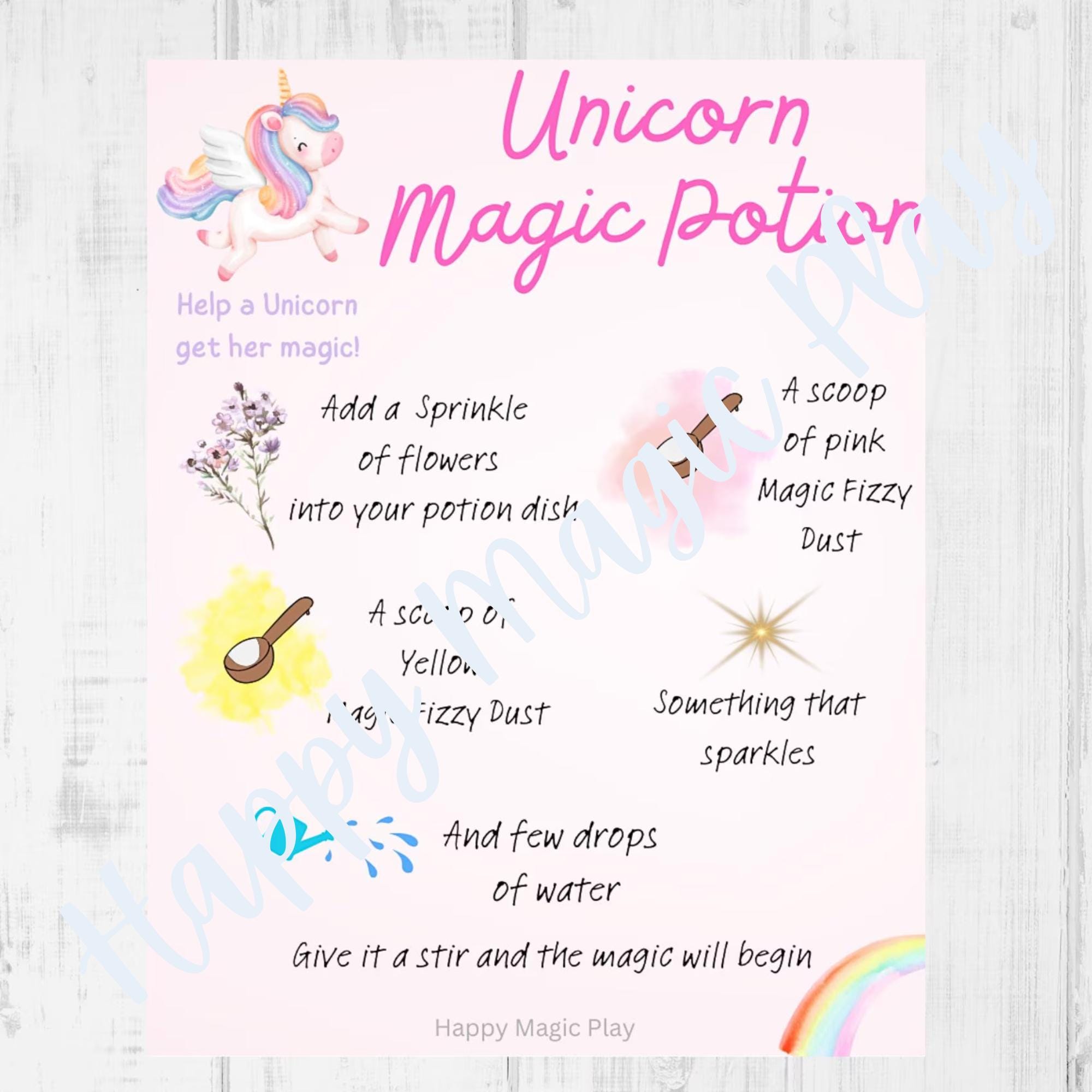 Printable Potion Recipe Cards Kids' Mud Kitchen Activity (Digital Download)