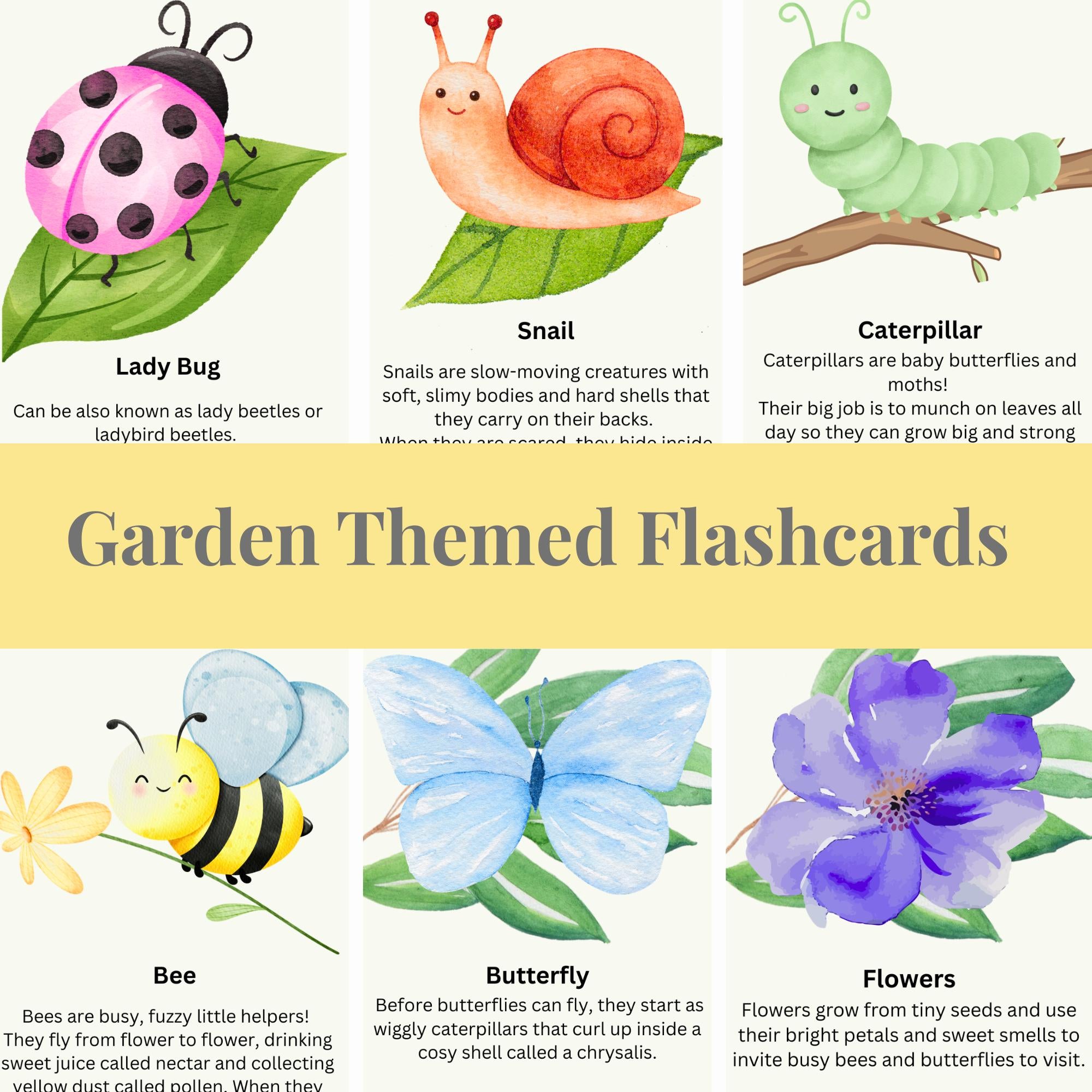 Garden Flashcards: Sensory Play, Educational Montessori Gift