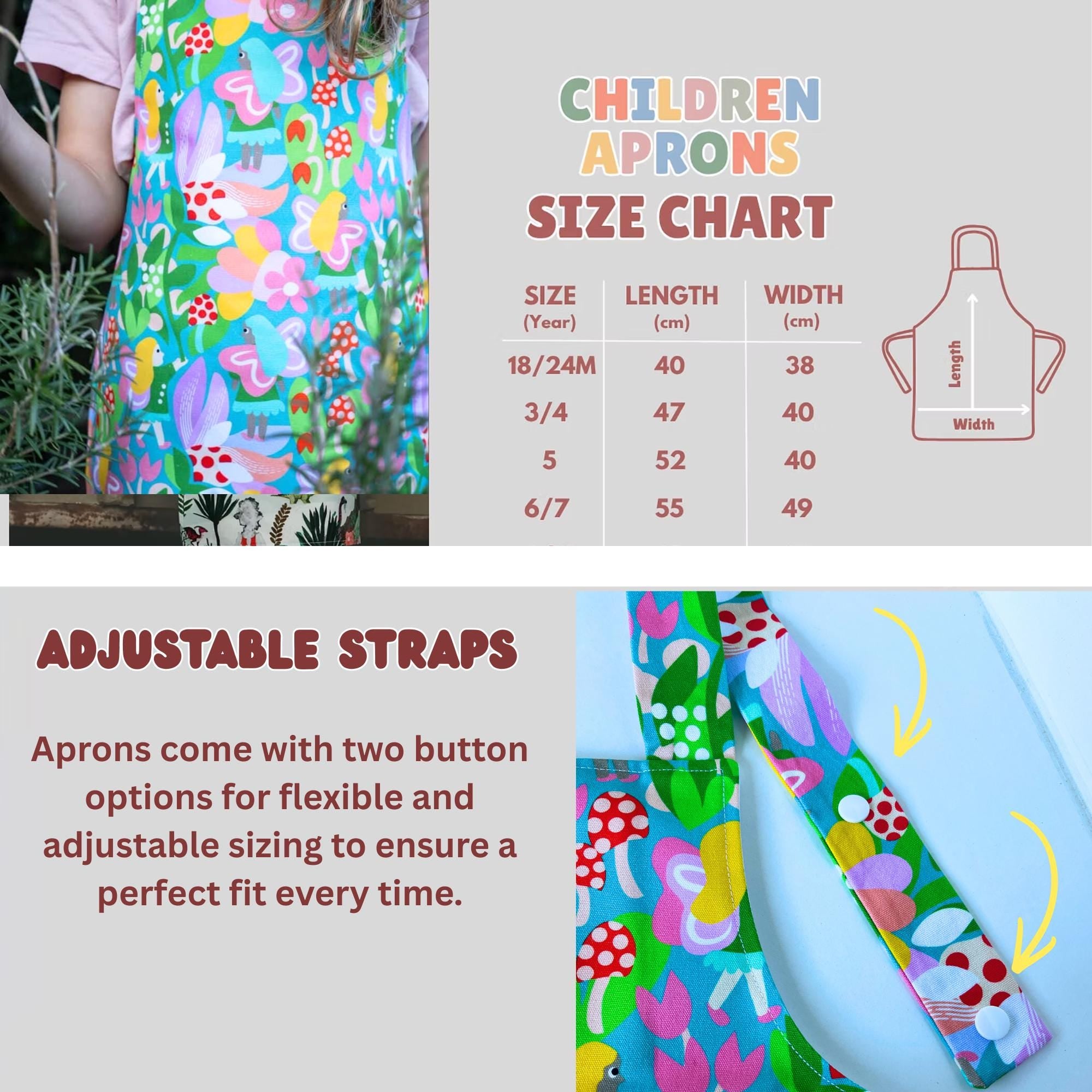 Kids Fairy Apron: Waterproof Messy Play Aprons for Children